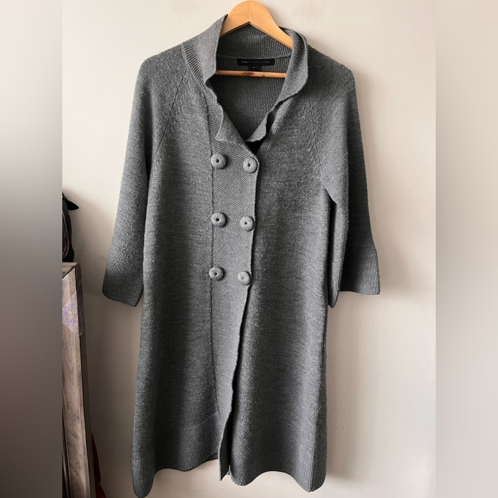 Marc By Marc Jacob Gray Merino Wool Long Cardigan Sweater
